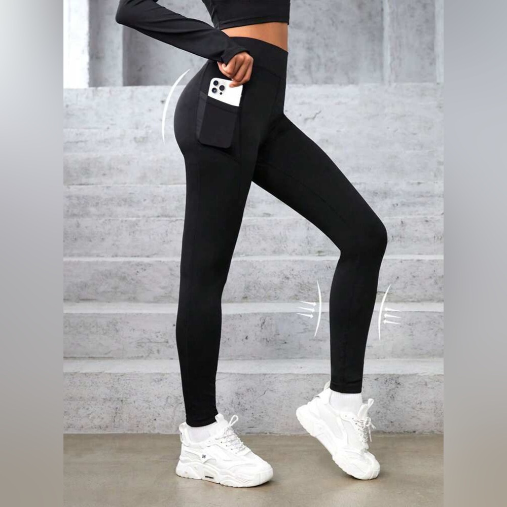 SHEIN Black Leggings with Pockets